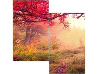60X60CM JESIENNY KRAJOBRAZ DWU OBRAZ ŚCIAN