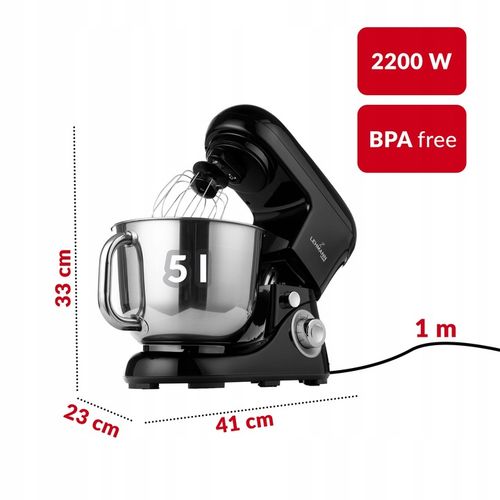 ROBOT KUCHENNY PLANETARNY MIKSER LEHMANN WIELOFUNKCYJNY 5L CZARNY na Arena.pl