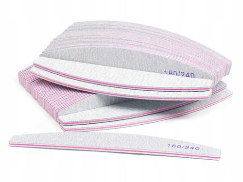 100 x Pilnik do Paznokci Łódka Zebra 180/240 na Arena.pl