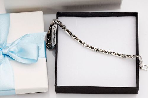 srebrna bransoletka z markazytami solidna - bdm3235 na Arena.pl