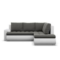 Narożnik z otomaną, prawy, BOSCO, ekoskóra, 230x200x89, biały| TYLETEGOTU