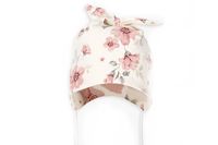 BROEL Wirgilia czapka niemowlęca dla dziewczynki kokarda ecru 38-40