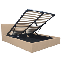 Łóżko tapicerowane z pojemnikiem 160x200 Velio stelaż zagłówek złoty brąz