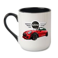 KUBEK „MINI COOPER" Wzór - Elegant Coffee Czarny 330 ml