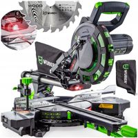 Piła UKOSOWA z posuwem UKOŚNICA do drewna 1700W LASER tarcza 210MM