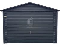 Garaż blaszany 3,5x6m Brama uchylna Antracyt dach dwuspadowy ID887