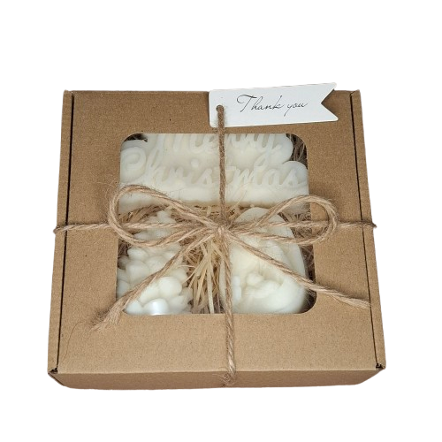 Świeca Dekoracyjna Sojowa Podziękowania Prezent Zestaw Świąteczny Box na Arena.pl