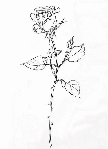 Plakat 13x18cm Kontur Róży zdjęcie 1