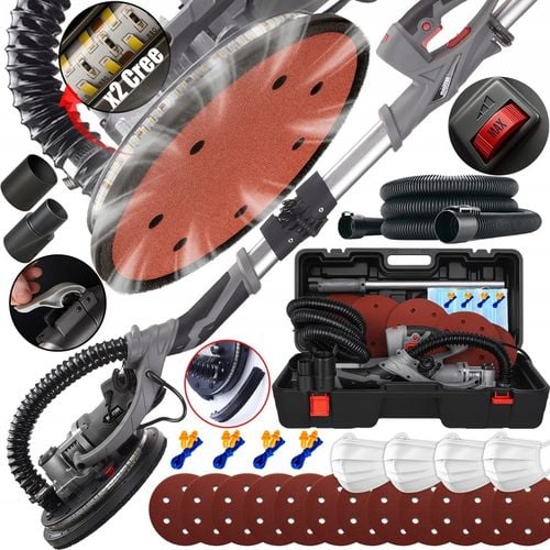 SZLIFIERKA ŻYRAFA GIPSU GŁADZI ŚCIAN TYNKÓW LED WALIZKA Majster PRO na Arena.pl