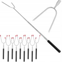 WIDEŁKI KIJ SKŁADANY NA OGNISKO NIERDZEWNY ZESTAW x10 szt