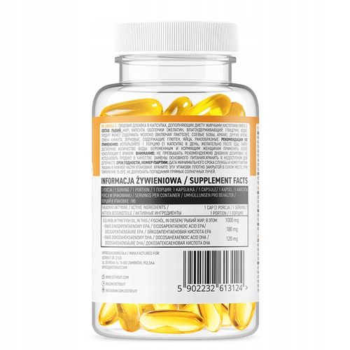 OstroVit Omega 3 180 kapsułek WITAMINY KWASY TŁUSZCZOWE na Arena.pl