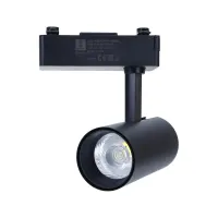 Reflektor LED COB 10W 800LM zimny do systemów szynowych dwuprzewodowych w kolorze czarnym energoszczędny