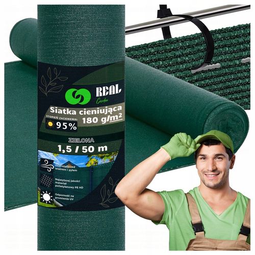 Siatka Cieniująca 1,5x50m Maskująca 95% Osłona Mata Na ogrodzenie Płot na Arena.pl