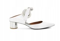 Proenza Schouler Białe Lustrzane Szpilki z Oczkami r36