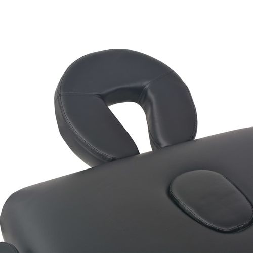 Składany stół do masażu ze stołkiem, 3-strefowy, czarny na Arena.pl