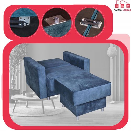 Fotel rozkładany Alicja z podnóżkiem do spania z pojemnikiem Family Meble na Arena.pl