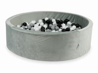 Suchy basen z piłeczkami 700 sztuk 130x40 Velvet szary (czarne, szare, perłowe)