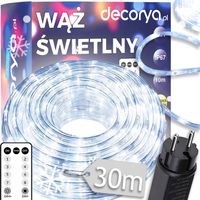 WĄŻ LED ŚWIETLNY ZEWNĘTRZNY ZIMNY WODOODPORNY LAMPKI TAŚMA ŁAŃCUCH 30m 230V