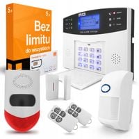 Alarm Zestaw Bezprzewodowy GSM WiFi Tuya Syrena 1x Czujnik PIR Pilot SIM