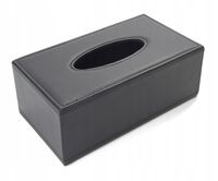 Chustecznik pojemnik na chusteczki higieniczne prostokątny czarny skóra