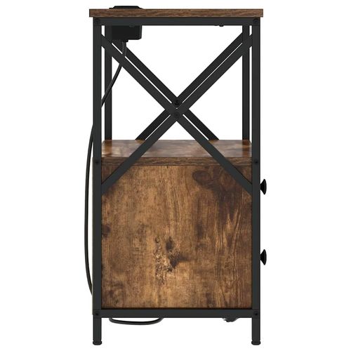 Nocna szafka z stacją ładującą z szufladą Wędzony dąb na Arena.pl