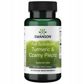 Swanson KURKUMA ORGANICZNA i PIPERYNA Turmeric 60 kaps Stany Zapalne Stawy