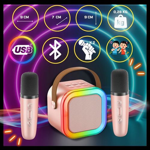 ZESTAW DO KARAOKE DLA DZIECI 2 MIKROFONY GŁOŚNIK BEZPRZEWODOWY 2X MIKROFON na Arena.pl