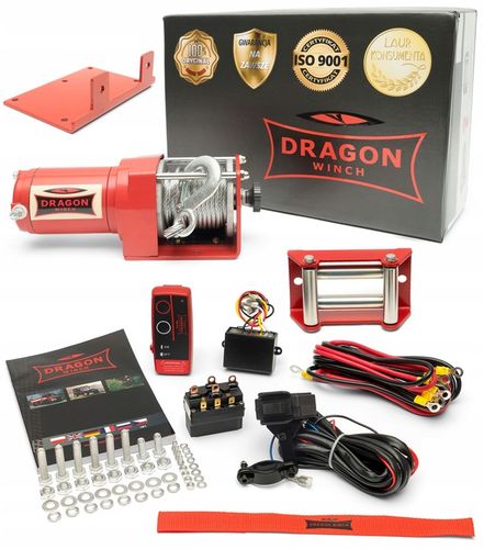 1,1T WYCIĄGARKA DRAGON 2500 ELEKTRYCZNA WCIĄGARKA linowa pługa quada +pilot na Arena.pl