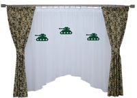 Komplet dla chłopca wojskowy MORO zielony firana zasłona zawieszki CZOŁGI