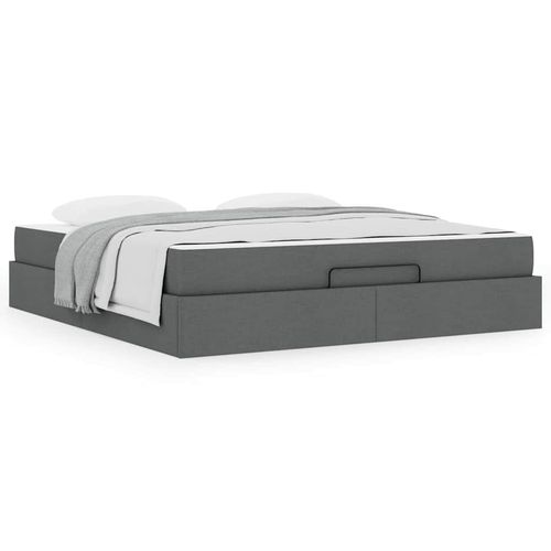 Ramka łóżka z przechowywaniem ciemno szary 180 x 200 cm tkanina na Arena.pl