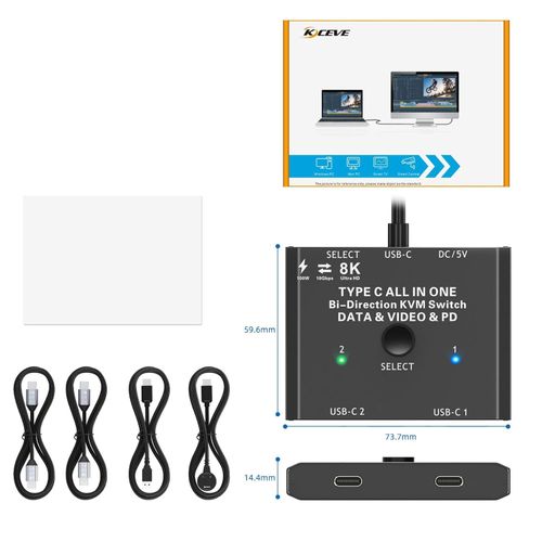 Przełącznik KVM YOUTINGHDAV C201, 100 W, 5 V, 7,5 x 6 x 1 cm na Arena.pl