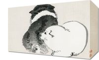 Obraz 30x20cm Black and White Puppies, Kōno Bairei Vintage do Salonu