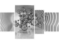 OBRAZ NEW ART NEURONY SREBRNE TUNEL ŚWIETLNY