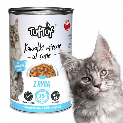 Bult Tuf Tuf kawałki 75% mięsa dla kota mix smaków zestaw 24x415g 9,96kg na Arena.pl