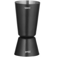 miara barmańska dwustronna do drinków koktajli 25 ml 50 ml - czarna