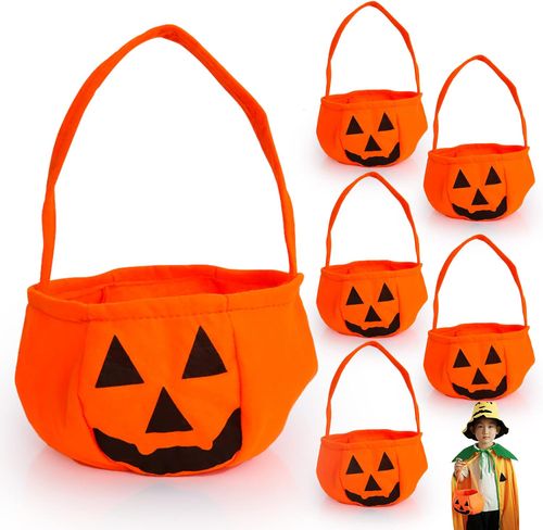 Yisscen Zestaw 6 torebek na Słodycze na Halloween ze Wzorem Dyni na Arena.pl