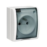 aquarius gniazdo herm.1-krotne z/u ip54 z kl.dymną białe - e131aa-kn285