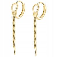 DŁUGIE ZŁOTE KOLCZYKI DAMSKIE WISZĄCE SREBRO PRÓBA 925 POZŁACANY