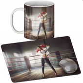 ZESTAW KUBEK + PODKŁADKA - BOKS SPORT WALKI - PREZENT WIELE WZORÓW + IMIĘ