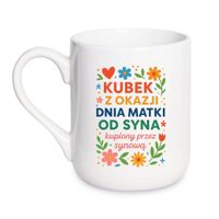 KUBEK "KUBEK Z OKAZJI DNIA MATKI OD SYNA KUPIONY PRZEZ SYNOWĄ" Wzór - Elegant Coffee 330 ml