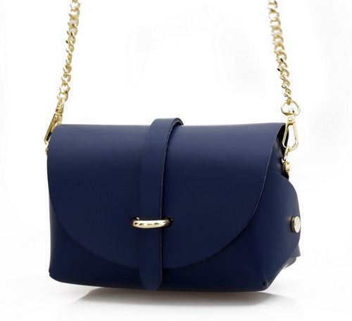 TOREBKA skórzana listonoszka z łańcuszkiem mini V144 musztardowa na Arena.pl