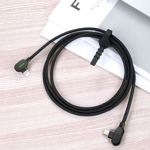 mcdodo kabel kątowy 90° usb-c lightning dwustronny do iphone 13 14 led 1m na Arena.pl