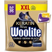 Woolite Kapsułki DoPrania Rzeczy Czarnych Ciemnych Jeans z Keratyną 43szt