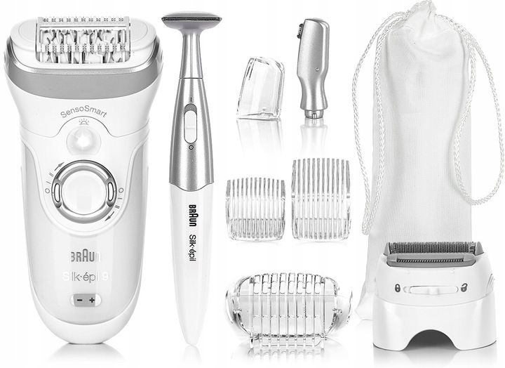 DEPILATOR BRAUN Silk-epil 9 SENSOSMART Wet&Dry + GOLARKA - LIMITED EDITION zdjęcie 8