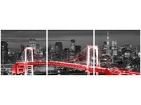 90 80CM OBRAZ T3 ELEM TOKYO MOST TĘCZOWY CZERWIENI DRUK ŚCIENNY