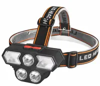 Latarka czołowa super jasne 3 LED światło ostrzegawcze ładowana z USB