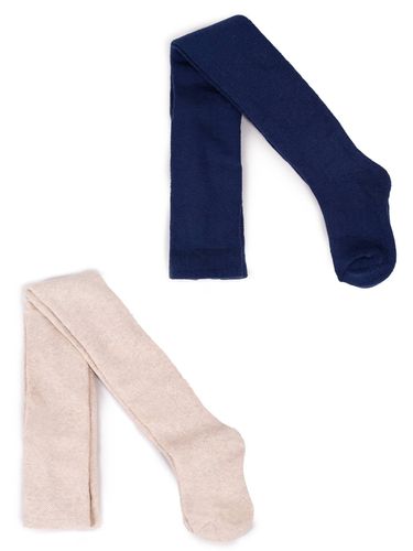 Rajstopy dziecięce bawełniane frotte beżowo-granatowe 80-86 YOCLUB na Arena.pl