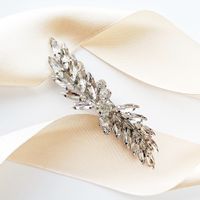 Srebrna spinka smukłe listki elegancka ozdoba do fal hollywood upięcia ślub