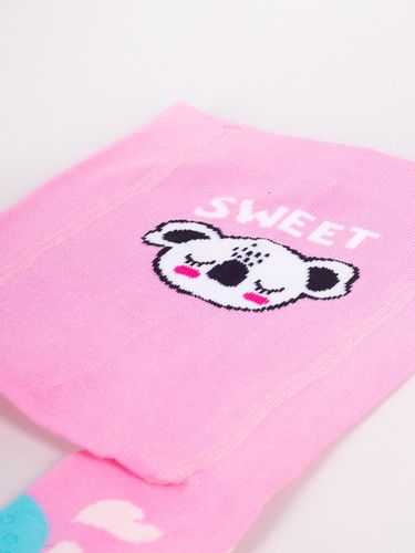 Rajstopy dziewczęce do raczkowania ABS kotek i panda 2PAK 74-80 YOCLUB na Arena.pl