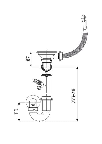 syfon zlewozmywakowy 1 komora - z przelewem 3.5' - hj/s2061 na Arena.pl